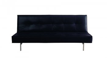 Stylish Armless Sleeper Sofa in Black, White or Red Leatherette [IDSB-K01]