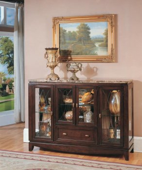 Dark Chocolate Classic Grand Manor Rochester Display Credenza [PHCR-ROCHESTER]