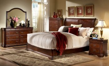 Karla Bedroom 1740 in Cherry by Homelegance w/Options [HEBS-1740 Karla]