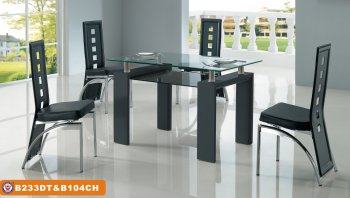 233DT Dining Table in Black by American Eagle w/Optional Chairs [AEDS-233DT&104CH Black]