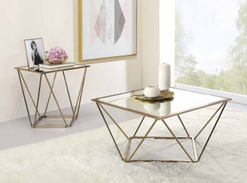 Fogya Coffee Table 3Pc Set 86055 in Champagne Gold by Acme [AMCT-86055 Fogya]