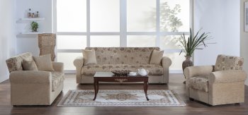 Elita Yasemin Beige Sofa Bed & Loveseat Set by Istikbal [IKSB-Elita Yasemin Beige]