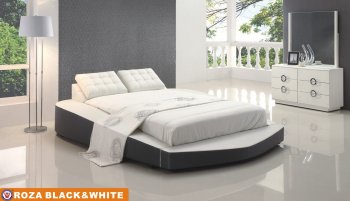 Black & White Roza Modern Bedroom w/Optional White Casegoods [AEBS-Roza]