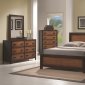 Oak & Cappuccino Two-Tone Finish Contemporary Bedroom w/Options