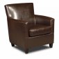 Laredo Mocha Bi-Cast Leather Modern Chair w/Optional Ottoman