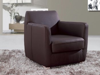 Laurel Armchair in Brown Leather by Whiteline Imports [WLCC-Laurel Brown]