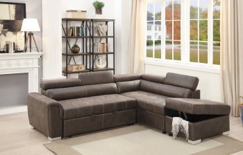 F6549 Convertible Sectional Sofa Bed in Dark Coffee by Boss [PXSS-F6549 Dark Coffee]