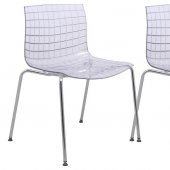 Ashville Set of 4 Dining Chairs AS20CL in Clear by LeisureMod