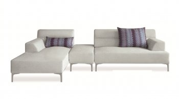 Manhattan 421009 Sectional Sofa in White Fabric by New Spec [NSSS-421009 Manhattan White]