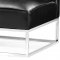 Black Bycast Leather Contemporary Bench with Metal Base