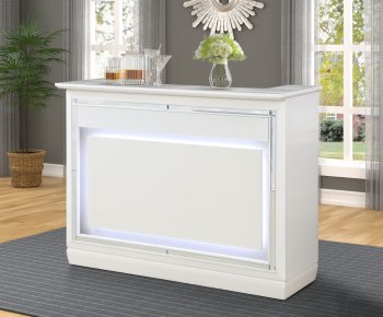 Allura Bar Table 1916W-07 in White by Homelegance w/Options [HEBA-1916W-07-Allura]