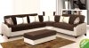 Rosso Sectional Sofa Bed in Brown Microfiber by Rain