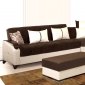 Rosso Sectional Sofa Bed in Brown Microfiber by Rain