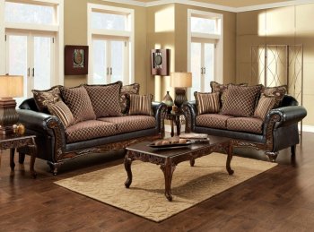 San Roque Sofa SM7635N in Fabric & Leatherette w/Options [FAS-SM7635N San Roque]