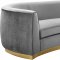 Julian Sofa 620 in Grey Velvet Fabric by Meridian w/Options