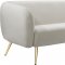 Harlow Sofa 685 in Cream Velvet Fabric by Meridian w/Options