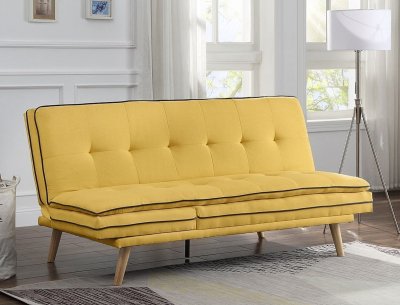 Savilla Adjustable Sofa 57160 in Yellow Linen Fabric by Acme