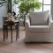 Barlow Swivel Accent Chair & Ottoman in Cream Fabric by Bellona