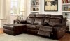 Hardy CM6781BR Reclining Sectional Sofa in Brown Leatherette