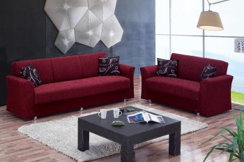 Ohio Sofa Bed in Burgundy Fabric by Empire w/Optional Loveseat [MYSB-Ohio]