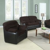 15975 Connell Sofa in Chocolate Corduroy & Espresso PU by Acme