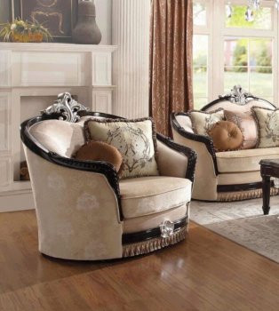 Ernestine Chair 52112 in Tan Fabric by Acme w/Options [AMAC-52112 Ernestine]