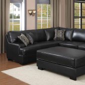 9759BK Minnis Sectional Sofa in Black by Homelegance