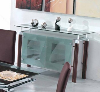 D105 Buffet w/Glass Top & Chocolate Legs [EGBU-D105]