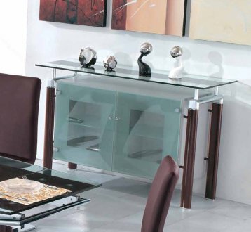 D105 Buffet w/Glass Top & Chocolate Legs