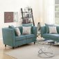 F6899 Sofa & Loveseat Set in Hydra Blue Fabric by Poundex