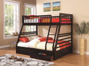 Ashton 460184 Bunk Bed in Cappuccino by Coaster [CRKB-460184 Ashton]