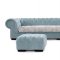 0669 Metropolitan Cream Fabric Sectional Sofa w/Ottoman