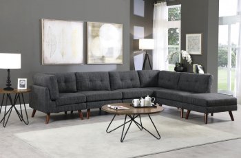 Churchill Sectional Sofa 551401 in Dark Grey - Coaster w/Options [CRSS-551401 Churchill]