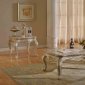 Marquee 252 Coffee Table in Pearl White w/Marble Top & Options