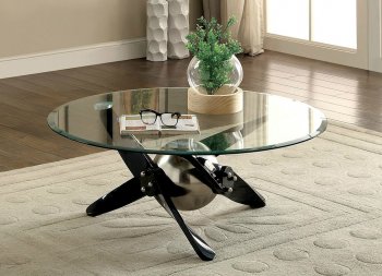 Rylie Coffee Table CM4169 in Powder Coated Black w/Options [FACT-CM4169-Rylie]