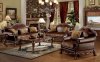 Dresden 15160 Sofa in Brown Bycast Leather & Chenille w/Options