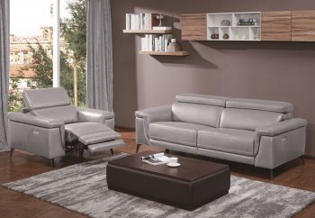 Hendrix Power Motion Sofa in Gray Leather by Beverly Hills [BHS-Hendrix Gray]