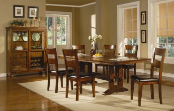 Dark Oak Finish Casual Dining Table w/Optional Chairs [CRDS-102151-Lavista]