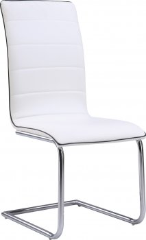 D490DC-WH Dining Chair Set of 4 in White PU by Global [GFDC-D490DC-WH]