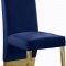 Porsha Dining Chair 755 Set of 2 Navy Velvet Fabric by Meridian