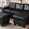 2510 Sectional Sofa Set in Black Bonded Leather Match PU