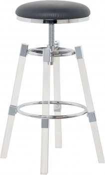 Venus Bar Stool 914 Set of 2 in Grey Faux Leather by Meridian [MRBA-914 Venus Grey]