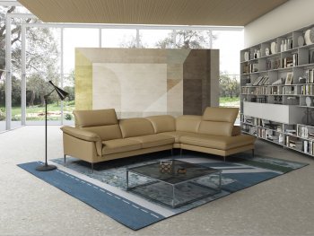 Eden Sectional Sofa in Honey Premium Leather by J&M w/Options [JMSS-Eden Honey]