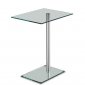 Clear Glass Top & Metal Leg Modern End Table