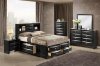 Linda Bedroom 5Pc Set in Black by Global w/Storage Bed & Options