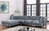 U547 Sectional Sofa in Gray Velvet by Global