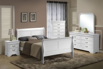 Louis Phillipe Bedroom Set 5Pc in White by Lifestyle w/Options [SFLLBS-4936-Louis Phillipe White]