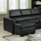 CM6365BK Serres Sectional Sofa in Black Bonded Leather Match