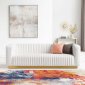 Charisma Sofa in White Velvet Fabric by Modway w/Options