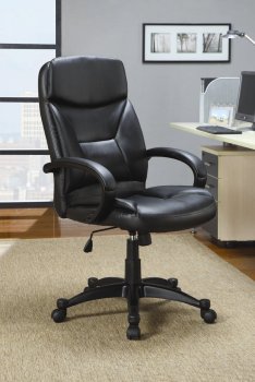 Black Vinyl Modern Office Executive Chair with Adjustable Height [CROC-800204]